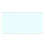 Polka Dots - White on Bubbles Cyan Satin Shawl