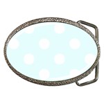 Polka Dots - White on Bubbles Cyan Belt Buckle