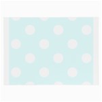 Polka Dots - White on Bubbles Cyan Large Glasses Cloth (2 Sides)