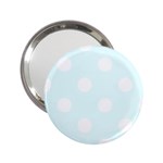 Polka Dots - White on Bubbles Cyan 2.25  Handbag Mirror