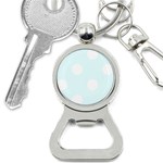 Polka Dots - White on Bubbles Cyan Bottle Opener Key Chain