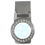 Polka Dots - White on Bubbles Cyan Money Clip (CZ)