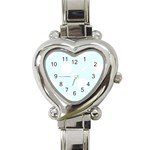 Polka Dots - White on Bubbles Cyan Heart Italian Charm Watch