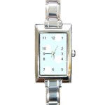 Polka Dots - White on Bubbles Cyan Rectangle Italian Charm Watch