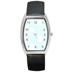 Polka Dots - White on Bubbles Cyan Barrel Style Metal Watch