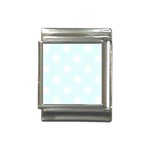 Polka Dots - White on Bubbles Cyan Italian Charm (13mm)