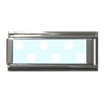 Polka Dots - White on Bubbles Cyan Superlink Italian Charm (9mm)