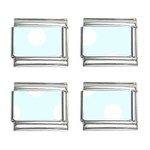 Polka Dots - White on Bubbles Cyan 9mm Italian Charm (4 pack)