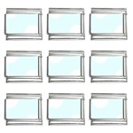 Polka Dots - White on Bubbles Cyan 9mm Italian Charm (9 pack)