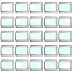 Polka Dots - White on Bubbles Cyan 9mm Italian Charm (25 pack)