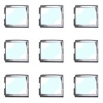 Polka Dots - White on Bubbles Cyan Mega Link Italian Charm (9 pack)