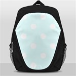 Polka Dots - White on Bubbles Cyan Backpack Bag