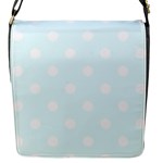 Polka Dots - White on Bubbles Cyan Flap Closure Messenger Bag (S)