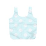 Polka Dots - White on Bubbles Cyan Full Print Recycle Bag (S)