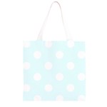 Polka Dots - White on Bubbles Cyan Grocery Light Tote Bag