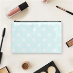 Polka Dots - White on Bubbles Cyan Cosmetic Bag (M)