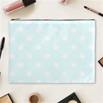 Polka Dots - White on Bubbles Cyan Cosmetic Bag (XL)
