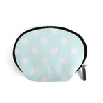 Polka Dots - White on Bubbles Cyan Accessory Pouch (Small)