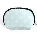 Polka Dots - White on Bubbles Cyan Accessory Pouch (Medium)
