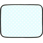 Polka Dots - White on Bubbles Cyan Fleece Blanket (Mini)