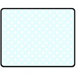 Polka Dots - White on Bubbles Cyan Double Sided Fleece Blanket (Medium) (Two Sides)