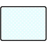 Polka Dots - White on Bubbles Cyan Double Sided Fleece Blanket (Large) (Two Sides)