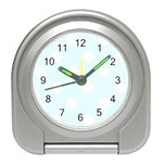 Polka Dots - White on Bubbles Cyan Desk Alarm Clock