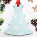 Polka Dots - White on Bubbles Cyan Ornament (Christmas Tree)
