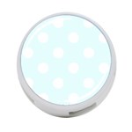 Polka Dots - White on Bubbles Cyan 4-Port USB Hub (Two Sides)