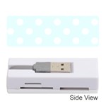 Polka Dots - White on Bubbles Cyan Memory Card Reader (Stick)