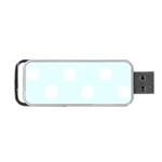 Polka Dots - White on Bubbles Cyan Portable USB Flash (Two Sides)