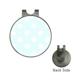 Polka Dots - White on Bubbles Cyan Golf Ball Marker Hat Clip
