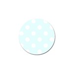 Polka Dots - White on Bubbles Cyan Golf Ball Marker (10 pack)