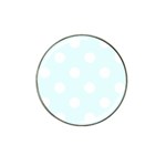 Polka Dots - White on Bubbles Cyan Hat Clip Ball Marker