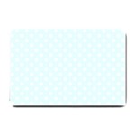 Polka Dots - White on Bubbles Cyan Small Doormat