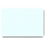 Polka Dots - White on Bubbles Cyan Large Doormat