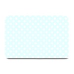 Polka Dots - White on Bubbles Cyan Plate Mat