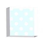 Polka Dots - White on Bubbles Cyan 4 x 4  Acrylic Photo Block