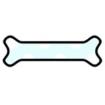 Polka Dots - White on Bubbles Cyan Magnet (Dog Bone)