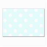 Polka Dots - White on Bubbles Cyan Postcard 5  x 7 