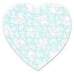 Polka Dots - White on Bubbles Cyan Jigsaw Puzzle (Heart)