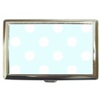 Polka Dots - White on Bubbles Cyan Cigarette Money Case