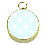 Polka Dots - White on Bubbles Cyan Gold Compass