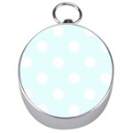 Polka Dots - White on Bubbles Cyan Silver Compass