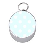 Polka Dots - White on Bubbles Cyan Silver Compass (Mini)