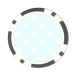 Polka Dots - White on Bubbles Cyan Poker Chip Card Guard