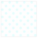 Polka Dots - Bubbles Cyan on White Large Satin Scarf (Square)
