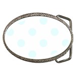 Polka Dots - Bubbles Cyan on White Belt Buckle