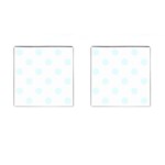 Polka Dots - Bubbles Cyan on White Cufflinks (Square)