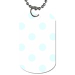Polka Dots - Bubbles Cyan on White Dog Tag (Two Sides)
